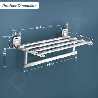 Plantex 304 Grade Stainless Steel Towel Rack for Bathroom/Towel Holder/Towel Stand/Towel Bar for Bathroom Accessories - Cute (18 Inch-Chrome)
