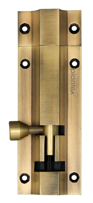 Plantex Stainless Steel Tower Bolt/Tower Bolt for Home,Offices Doors and Windows/Tower Bolt for Main Door/Door Latch/Kundi/Chitakini/Door Latch for Windows - Pack of 2 (Brass Finish, 4 inch)