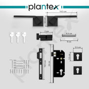 Plantex Main Door Lock/Mortise Lock for Door with 3 Years of Warranty - Robust Door Lock for Home with Brass Lock Body & Cylinder(7120 - Z-Black)