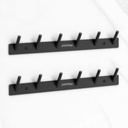 Plantex Wall Hooks for Hanging Cloth/Stainless Steel Towel Hangers/Bathroom Robe Hooks/Door Hangers/Round Wall Hook/Hook Rail for Hanging Keys - 6 Hooks (Pack of 2,  Z-Black)