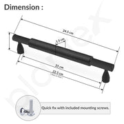 Plantex Cabinet Handle/224mm Handle for Cabinet/Furniture/Door Pull-Push Handle for Home/Office - Pack of 1 (Black)