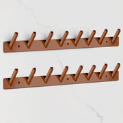 Plantex Wall Hooks for Hanging Cloth/Stainless Steel Towel Hangers/Bathroom Robe Hooks/Door Hangers/Square Wall Hook/Hook Rail for Hanging Keys - 8 Hooks (Pack of 2, PVD Rose Gold)