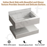 Plantex Slab Tile Vanity/Floating Vanity with Washbasin for Bathroom/Wall Mount Cabinet with Basin - (24 x 18 inch, ED-07 - Marble Finish)
