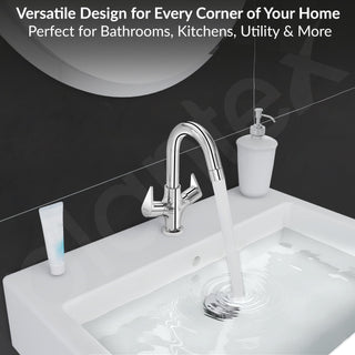 Plantex Pure Brass Wash Basin Tap with Water-Saving Aerator/Sink Tap for Kitchen Basin with 360° Swivel Spout for Kitchen and Basin Tap- 7 Year Warranty (PAC-1809-Chrome)