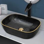 Plantex Table Top Wash Basin For Bathroom/Designer Ceramic Basin/Countertop Vessel Sink Basin - Indo-European Collection (18 x 13 x 5 Inch)