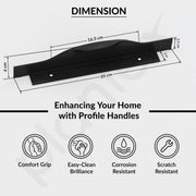 Plantex Profile Handle for Kitchen Cabinet/10 Inch Aluminium Drawer Profile Handle/Wardrobe Pull Handle for Home/Office/Hotel - Pack of 2 (Black)