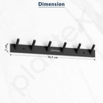 Plantex Wall Hooks for Hanging Cloth/Stainless Steel Towel Hangers/Bathroom Robe Hooks/Door Hangers/Round Wall Hook/Hook Rail for Hanging Keys - 6 Hooks (Pack of 3,  Z-Black)