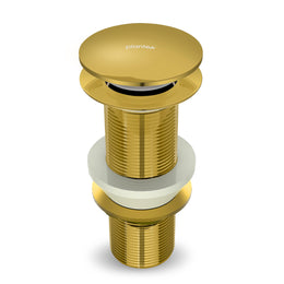 Plantex Pure Brass Waste Coupling/5 inch Drain Outlet System Full Thread Pop up Waste Coupling for Wash Basin (Glossy Gold - Pack of 1)