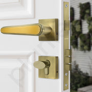 Plantex Main Door Lock/Mortise Lock for Doors - Robust Door Handle for Home with Brass Locks Body & Cylinder (PT-014, Brass Antique & Gold)