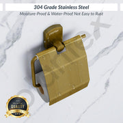 Plantex 304 Stainless Steel Tissue Paper Roll Holder For Bathroom/Toilet Paper Stand for Washroom/Toilet Paper Holder for Bathroom Accessories - Parv (Brass Antique)
