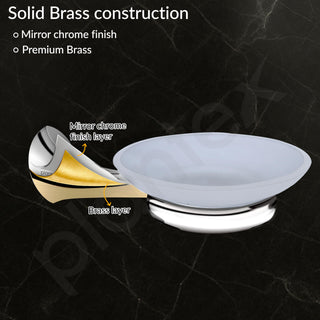 Plantex Smero Pure Brass Soap Dish for Bathroom/Wall Mounted Soap Holder/Bathroom Accessories - Craft (Chrome)
