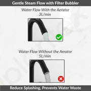 Plantex Sink Mixer Tap for Kitchen with 360Â° Swivel Spout/Hot and Cold Water Tap with Wall Flange and Teflon Tape/Brass Spindle Sink Tap (Saga-Black)
