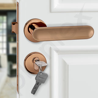 Plantex Premium Door Lock With 3 Years Warranty - Mortise Lock for Main Door Set (PVD Rose Gold Finish)