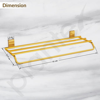 Plantex 304 Grade Stainless Steel 24-Inch Bathroom Towel Rack/Towel Bar/Towel Stand/Towel Rod/Bathroom Accessories (Crystal - PVD Gold)
