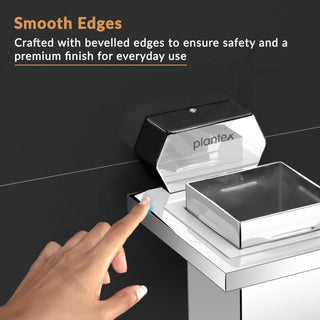 Plantex Tumbler Holder for Bathroom/304 Grade Stainless Steel Tooth Brush Holder/Toothpaste/Razor Holder/Bathroom Accessories - Pack of 1 (Delta - 2802, Chrome)