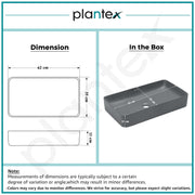 Plantex Basin for Bathroom/Ceramic Table Top Wash Basin/Over Counter Washbasin for Restaurant, Hotel (Rectangle - Matt Grey, 24 x 14 x 4.5 Inch)