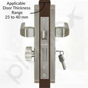 Plantex Mortise Door Lock for Home/6-Lever Lock Mechanism with 3 Years of Warranty/Door Handle Lock with 3 Keys, Brass Lockbody & Cylinder - (8132-Matt)