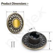Plantex Knobs for Drawers/Cabinet Knob/Pull-Push Drawer Knobs for Kitchen/Bedroom/Drawer - Pack of 6 (Brass Antique) - Zinc