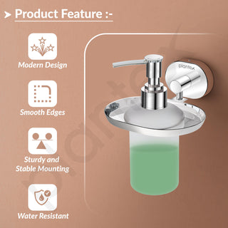 Plantex J4 Stainless Steel Liquid Soap Dispenser/Shampoo Dispenser for Wash Basin/Hand Wash Dispenser Wall Mounted/Bathroom Accessories (Chrome Finish) Onix