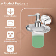 Plantex J4 Stainless Steel Liquid Soap Dispenser/Shampoo Dispenser for Wash Basin/Hand Wash Dispenser Wall Mounted/Bathroom Accessories (Chrome Finish) Onix