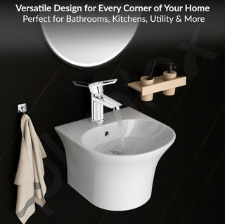 Plantex Single Lever Basin Mixer Tap/Pure Brass Pillar Tap for Wash Basin/Hot and Cold Water Tap for Basin/Short Body Water Tap - Pack of 1 (Chrome, 3226)