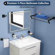 Plantex Decan 304 Grade Stainless Steel Towel Rack for Bathroom/Soap Holder/Napkin Ring/Tumbler Holder/Robe Hook/Bathroom Accessories - Black