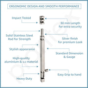 Plantex Stainless Steel Tower Bolt/Tower Bolt for Home,Offices Doors & Windows/12 Inch Tower Bolt for Main Door/Door Latch/Kundi/Door Latch for Windows - Pack of 2 (Satin)