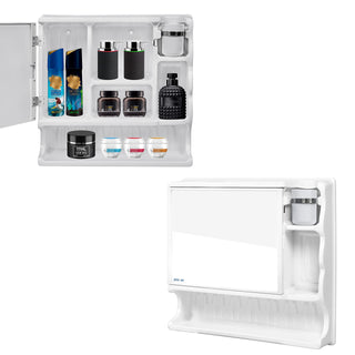 Planet Fiber Forever Multipurpose Bathroom Cabinet with Mirror (White).