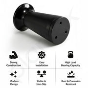 Plantex 4 Inch Sofa Leg for Bed Furniture/Aluminium Sofa Leg for Table/Support Legs/Furniture Leg - Pair of 4 (8 Piece) (DTS-87, Black)