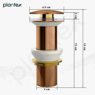 Plantex Pure Brass Waste Coupling for Wash Basin /5 inch Coupling Out let System Full Thread Sink Waste Coupling (Rose Gold - Pack of 1)