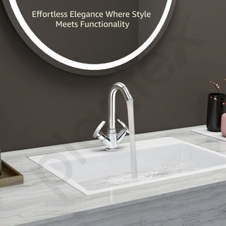 Plantex Wash Basin Tap with High Arch 360° Swivel Spout/Basin Mixer Tap with Water-Saving Aerator with Teflon Tape-(SMR-1260-Chrome)