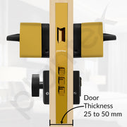 Plantex Door Lock for Home/Main Door Lock Set with 3 Computerized Key/Mortise Locks for Door with Brass Lockbody & Cylinder (SM036, Gold & Black)