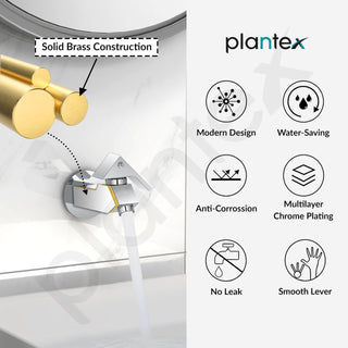 Plantex Pure Brass PRI-302 Bib Cock Tap for Bathroom with Water Saving Aerator/Basin Tap for Bathroom with Brass Wall Flange and Teflon Tape- 7 Year Warranty (Long Body-Chrome)
