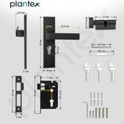 Plantex Stainless Steel Door Lock Handle Set/6-Lever Lock Mechanism with 3 Years of Warranty/Mortise Lock with 3 Keys, Brass Lock Body & Cylinder - (DTM-661, Z-Black)