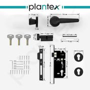 Plantex Heavy Duty Door Lock/Main Door Mortise Lock Handle/Handle Set for Home/Office/Door Accessories - (PT-012, Black)