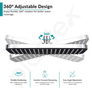 Plantex ABS Shower Head for Bathroom/13x9 inch Head for bathroom/Rain Showers Head for bathroom/Pressurized Showers Head – (Chrome)