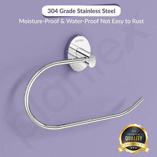 Plantex 304 Grade Stainless Steel Compact Napkin Holder for Wash Basin/Hand Towel Hanger/Holder for Bathroom Accessories - Olive (Chrome)