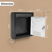 Plantex Letter Box - Mail Box/Post Box/Complaint Box/Suggestion Box/Donation Box/Letter Box for Home gate with Secure Lock (Black & Ivory) - Wall Mount A4 Size