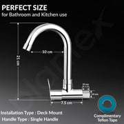 Plantex Sink Taps for Kitchen Basin/Wall Mount Tap for Kitchen Sink with Wall Flange & Teflon Tape/Sink Cock Tap - Pack of 1 (Rio, Chrome)