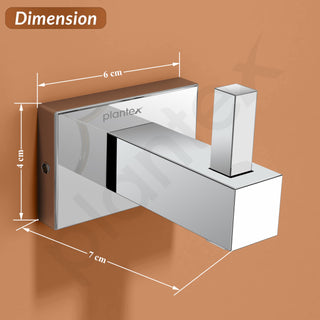 Plantex Stainless Steel Robe Hook/Cloth-Towel Hanger/ccloth Hanger for Bathroom Wall Bathroom Accessories - Nexa (Chrome)