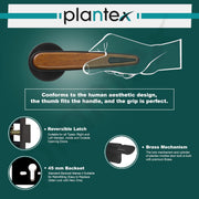 Plantex Main Door Lock/Mortise Lock for Door with 3 Years of Warranty - Robust Door Lock for Home with Brass Lock Body & Cylinder(034-Black & Wood Finish)