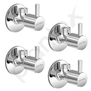 Plantex Angle Valve with Flanges & Teflon Tape/Pack of 4/Angle Cock for Bathroom and Kitchen - (Chrome)