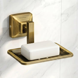 Plantex 304 Grade Stainless Steel Bathroom Soap Dish/Soap Holder/Soap Stand/Bathroom Accessories - Squaro (Brass Antique)