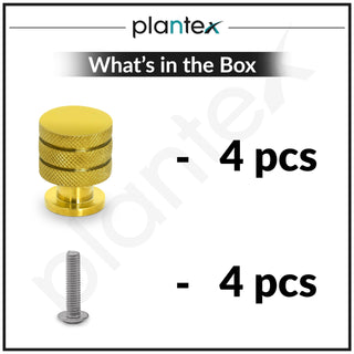 Plantex Knobs for Drawer/Drawer Knobs/Cabinet Knobs/Drawer knobs Handle/Pull-Push Knobs for Home/Office Drawers - Pack of 4 (Gold)