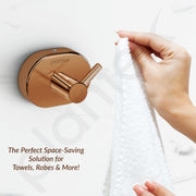 Plantex J4 Stainless Steel Clothes Hanger for Wall/Hangers for Bathroom/Robe Hook/Bathroom Accessories (PVD Rose Gold Finish) Onix