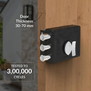Plantex Heavy Duty Tri Bolt Lock with Key & Knob for Main Door/Suitable on Single Door for Home/Office/Hotel - (Z-Black)