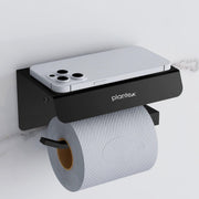 Plantex Platinum 304 Grade Stainless Steel Toilet Paper Holder with Mobile Stand/Toilet Paper Roll Holder for Bathroom Accessories (Matt Black)