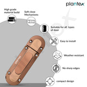 Plantex Door Stopper/Door Latch for Main Door/Baby Latch for Bathroom/Door Lock for Home and Office Doors - Pack of 4 (Rose Gold)