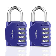 Plantex 4 Digit Combination Number Metal Lock/Zinc Alloy/Locks for Luggage/Locks for Travel Bags/Locks for Cabin Luggage/Travel Essentials - Pack of 2 (Blue)