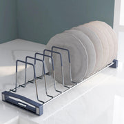 Plantex Stainless Steel Thali Stand/Dish Rack/Plate Stand/Plate Rack for Modular Kitchen/Tandem Box Accessories (Chrome)
